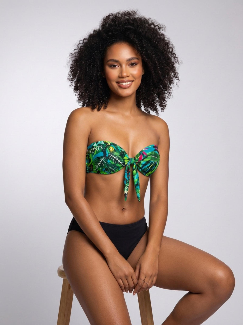 Ensemble 3 pièces bikini et pantalon transparent noir Modèle Mai-Li - vue 13