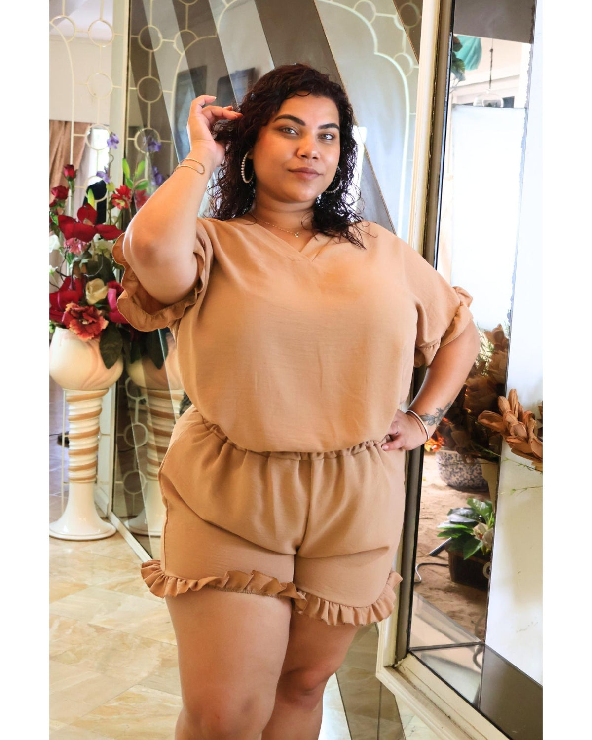 Ensemble de plage grandes tailles taupe Modèle Marina