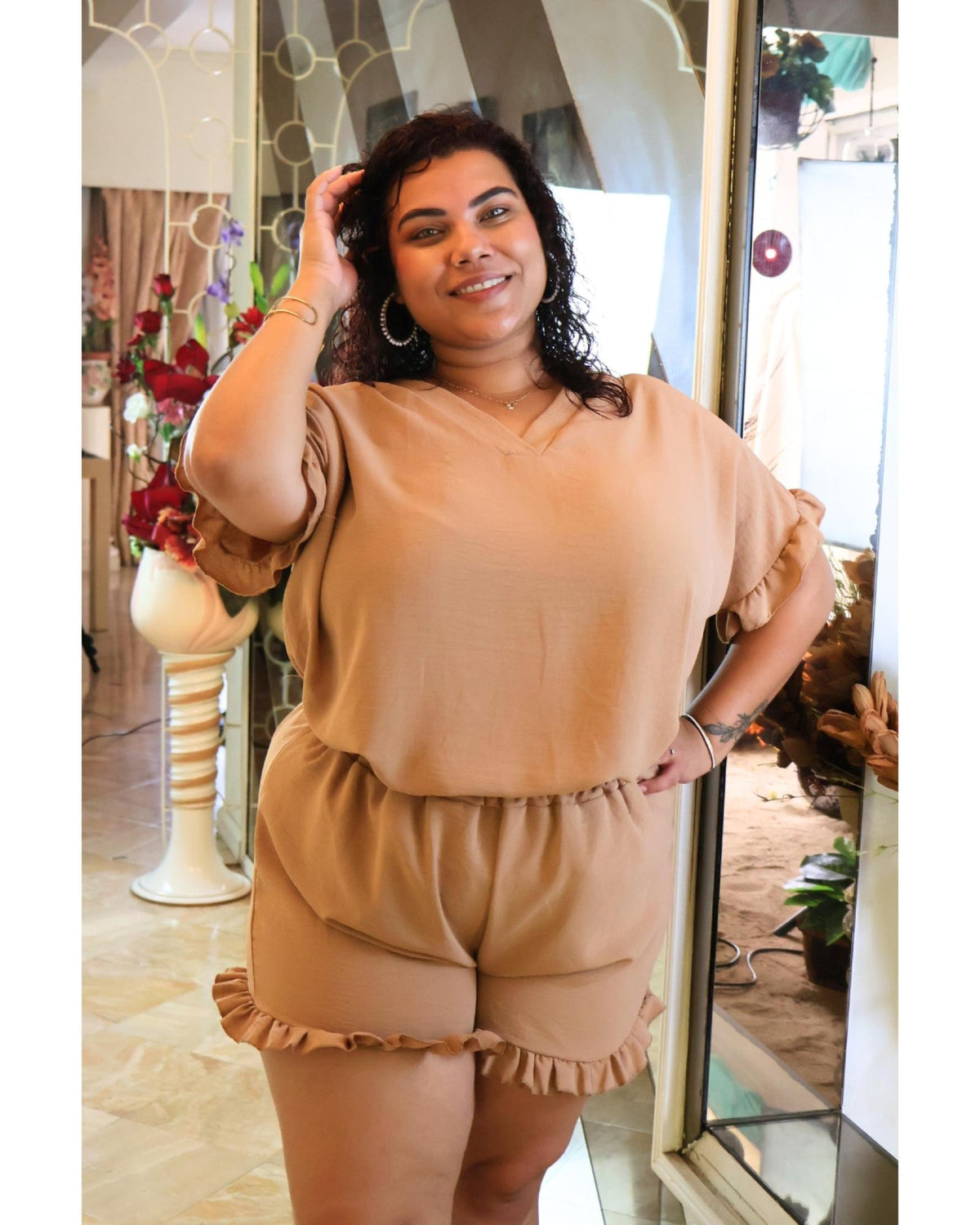Ensemble de plage grandes tailles taupe Modèle Marina - vue 5
