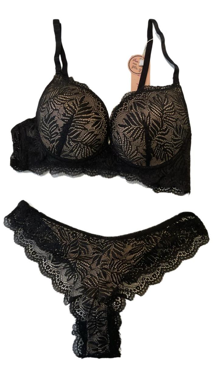 Ensemble lingerie Soutien-gorge / stringRomance beige-noir