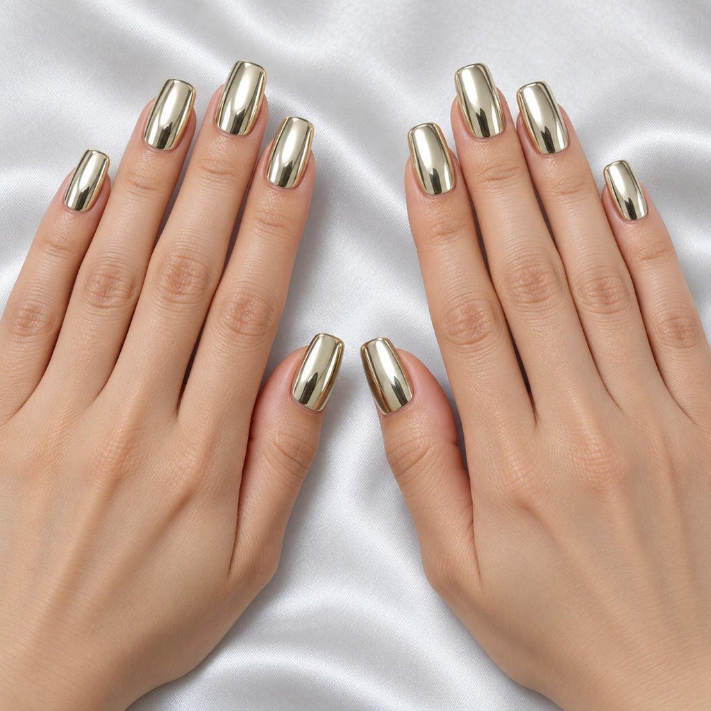 Faux ongles argentés Chromé - vue 2