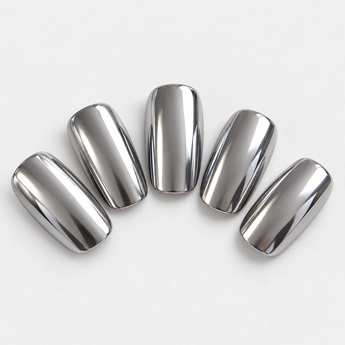 Faux ongles argentés Chromé - vue 4