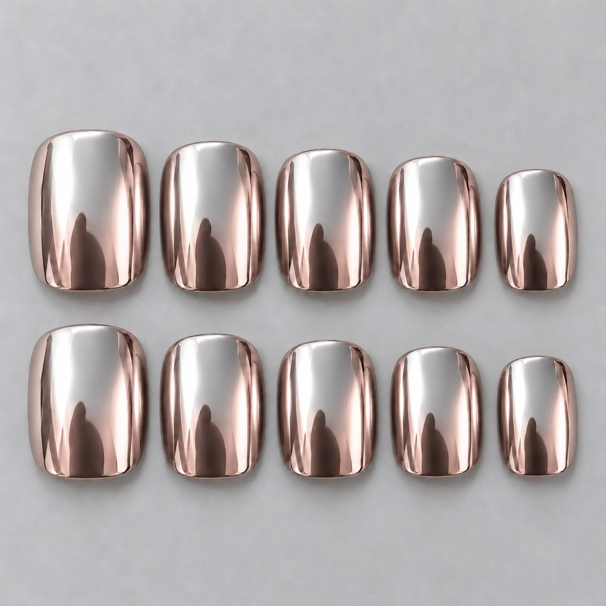 Faux ongles gris argenté Chromé - vue 4