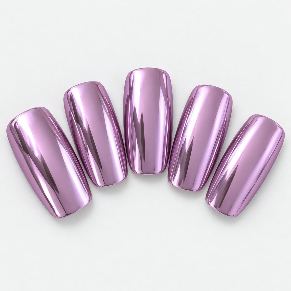 Faux ongles mauves Chromé - vue 4