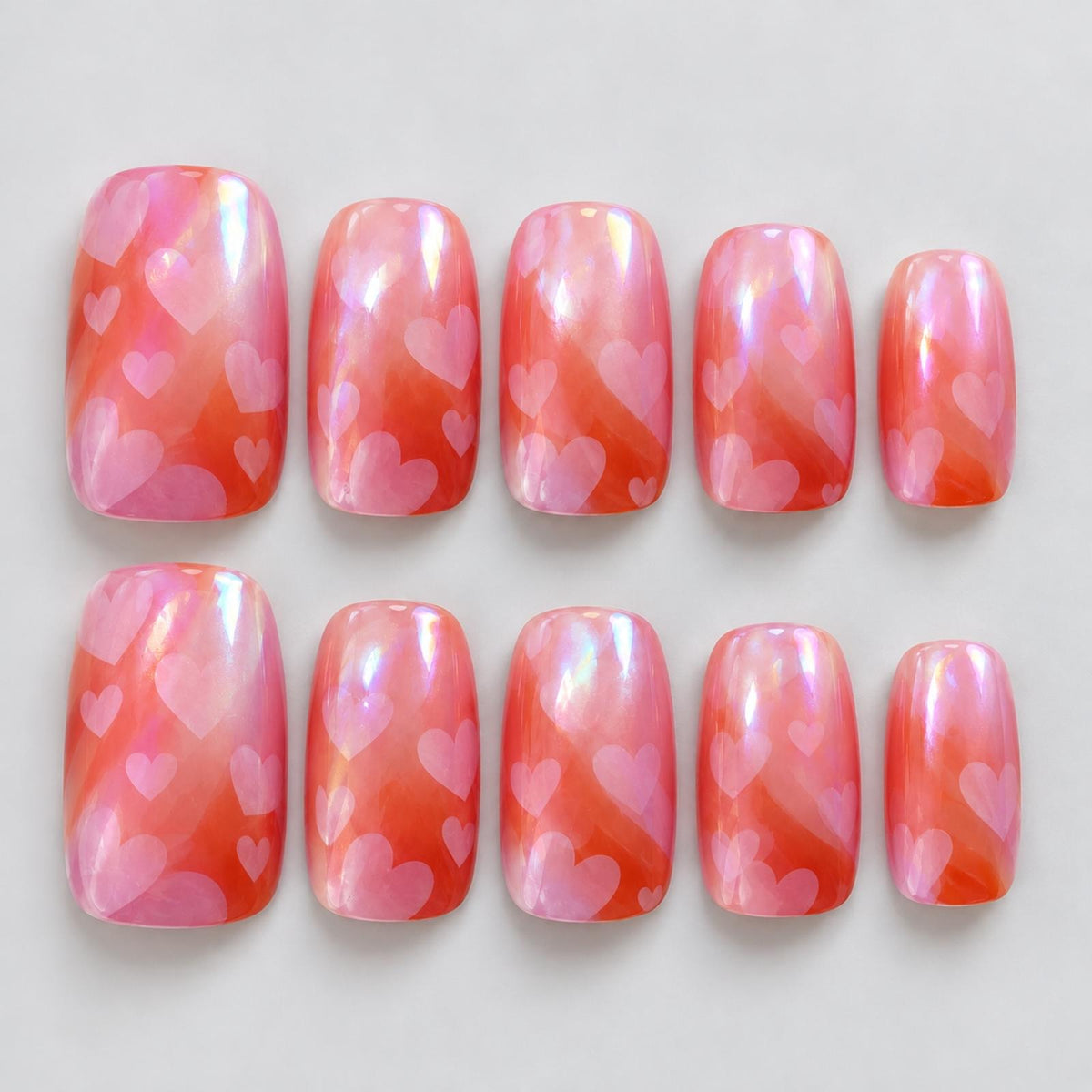 Faux ongles roses à fleurs ton sur ton - vue 2