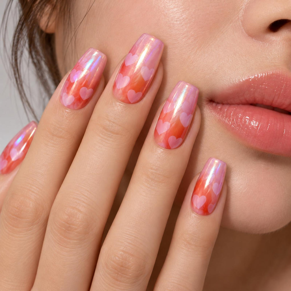 Faux ongles roses à fleurs ton sur ton - vue 3