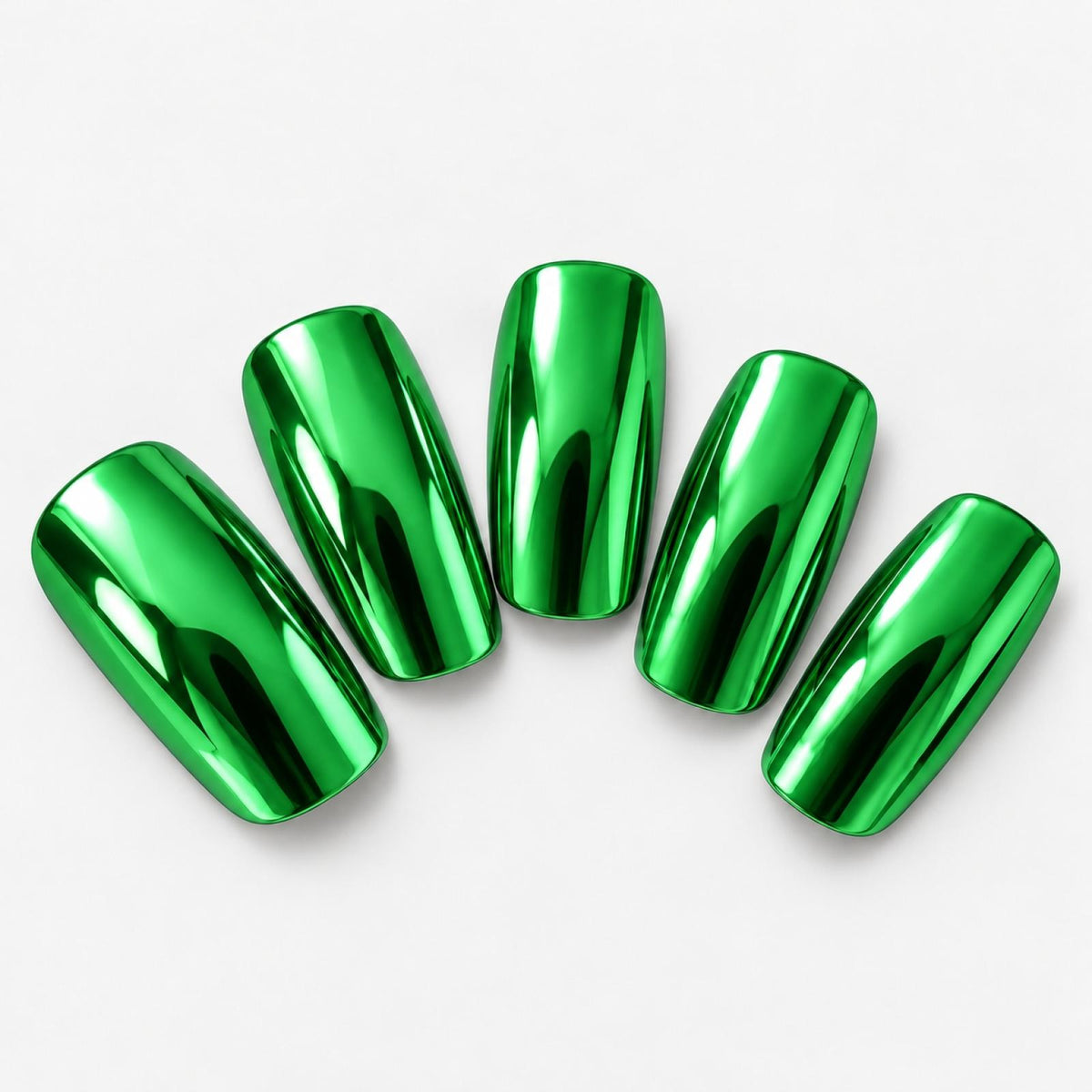 Faux ongles vert clair Chromé - vue 3