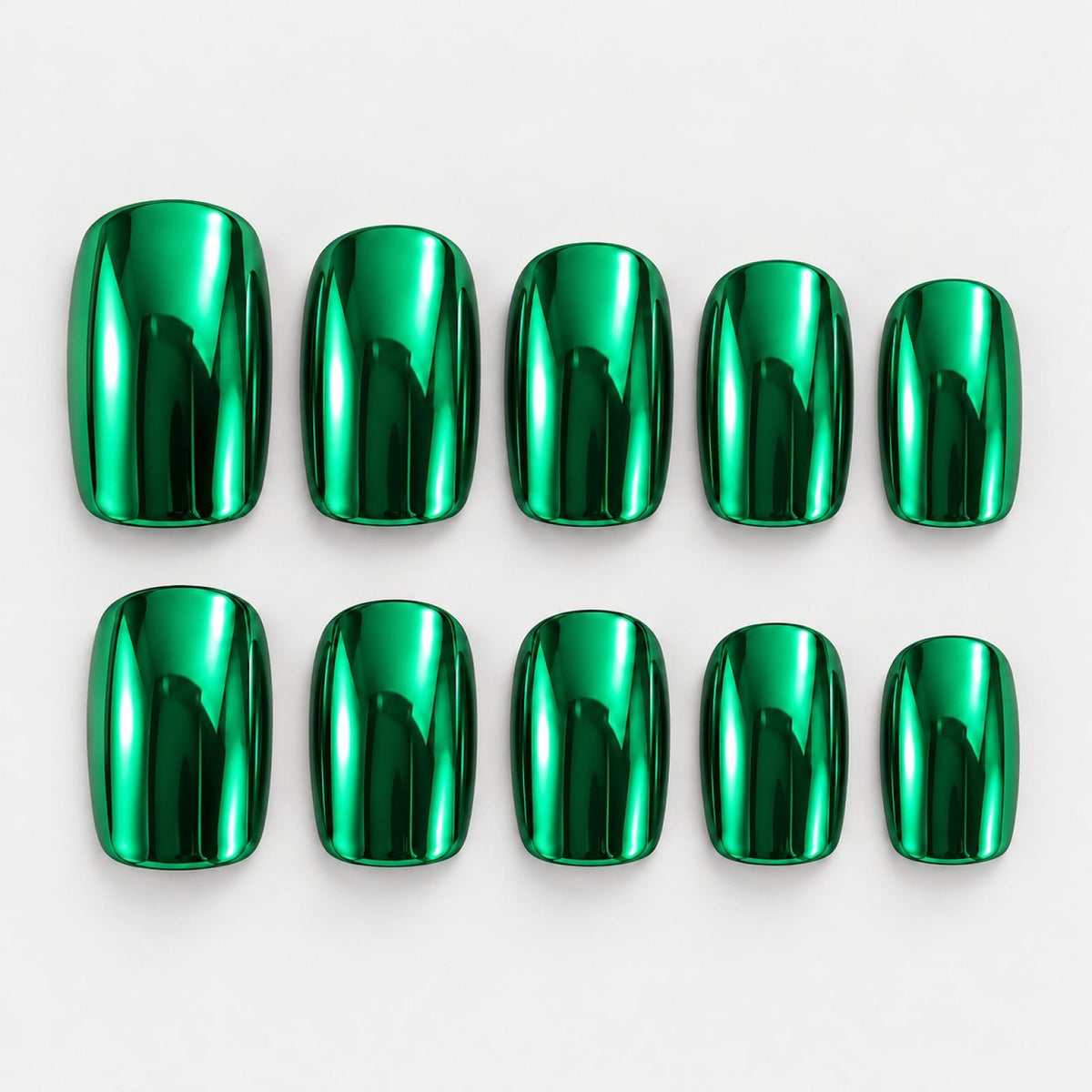 Faux ongles vert foncé Chromé - vue 3