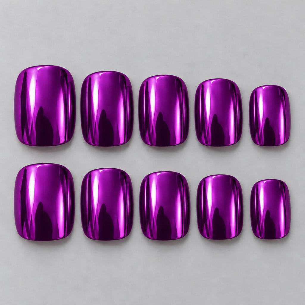 Faux ongles violets Chromé - vue 4