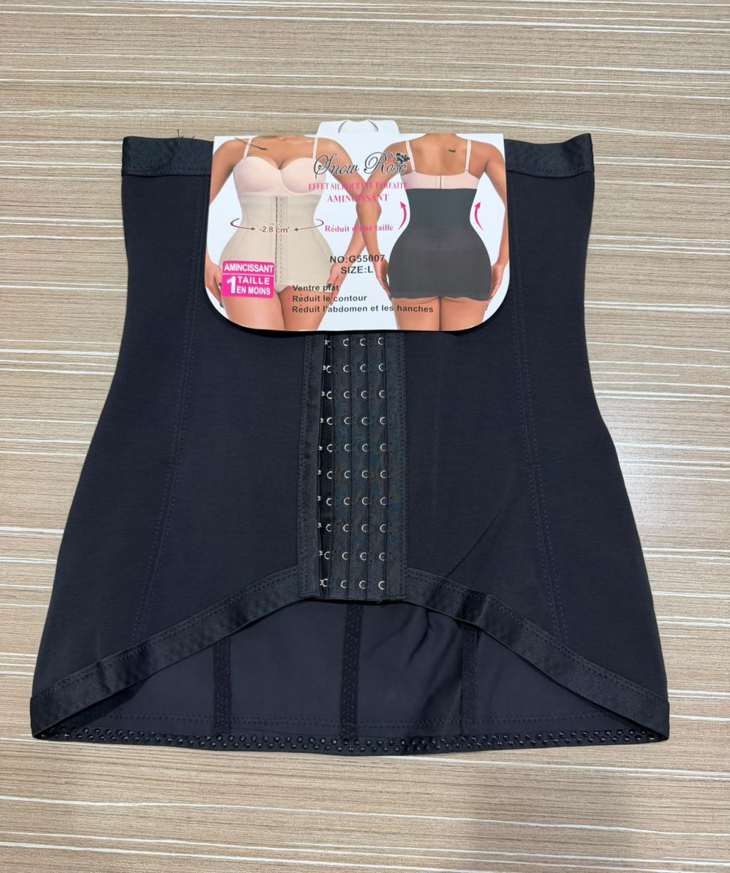 Gaine taille haute noire à agrafes réglables - vue 6