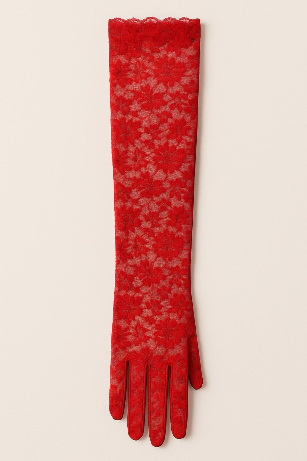 Gants en dentelle Gabriela Rouge
