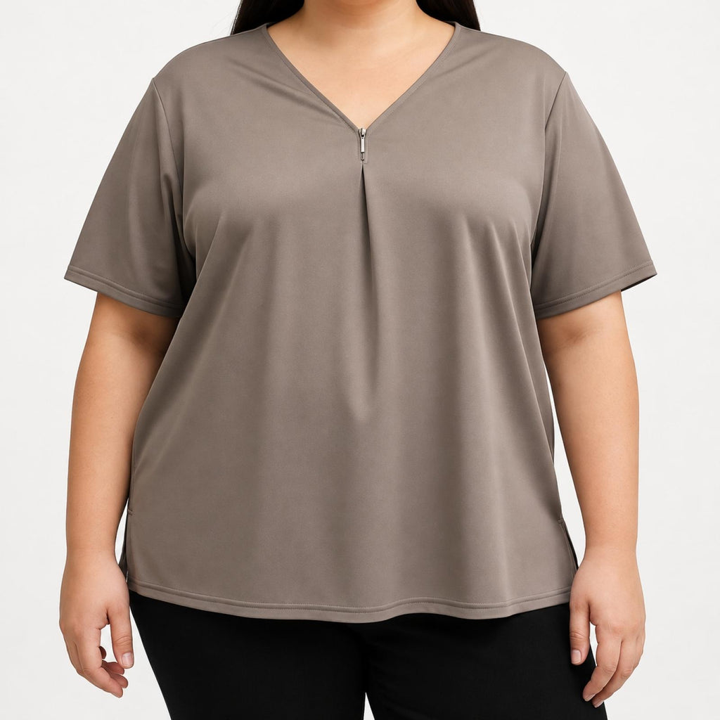 Haut femme fluide col zippé Modèle Winchester - vue 2