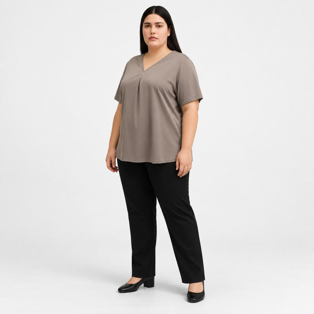 Haut femme fluide col zippé Modèle Winchester - vue 4