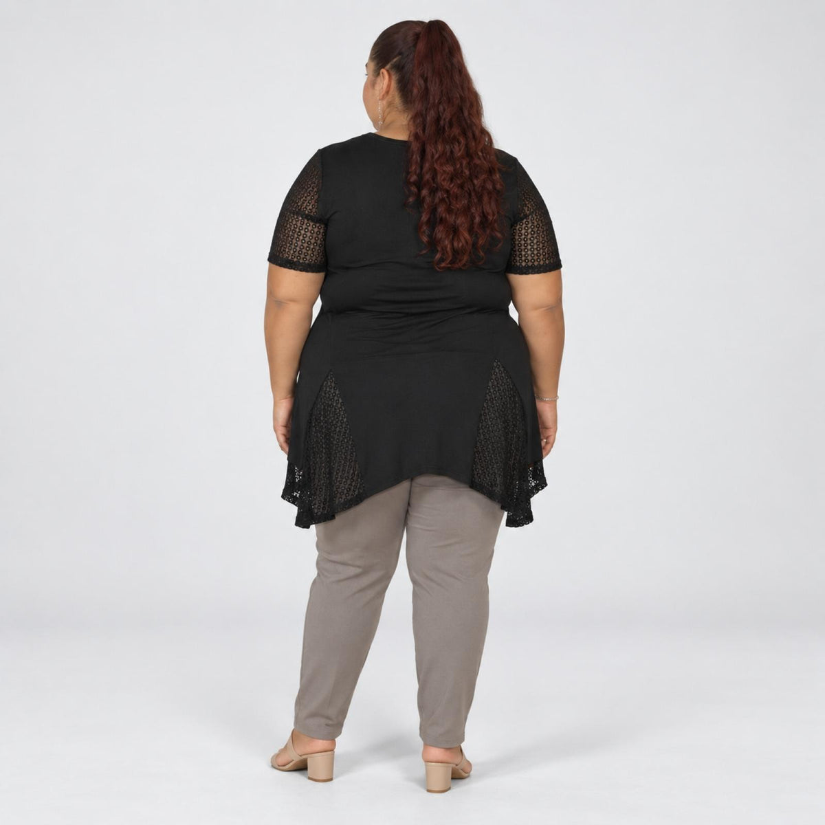 Haut Femme noir ample avec dentelle - Modèle Kamila - vue 5