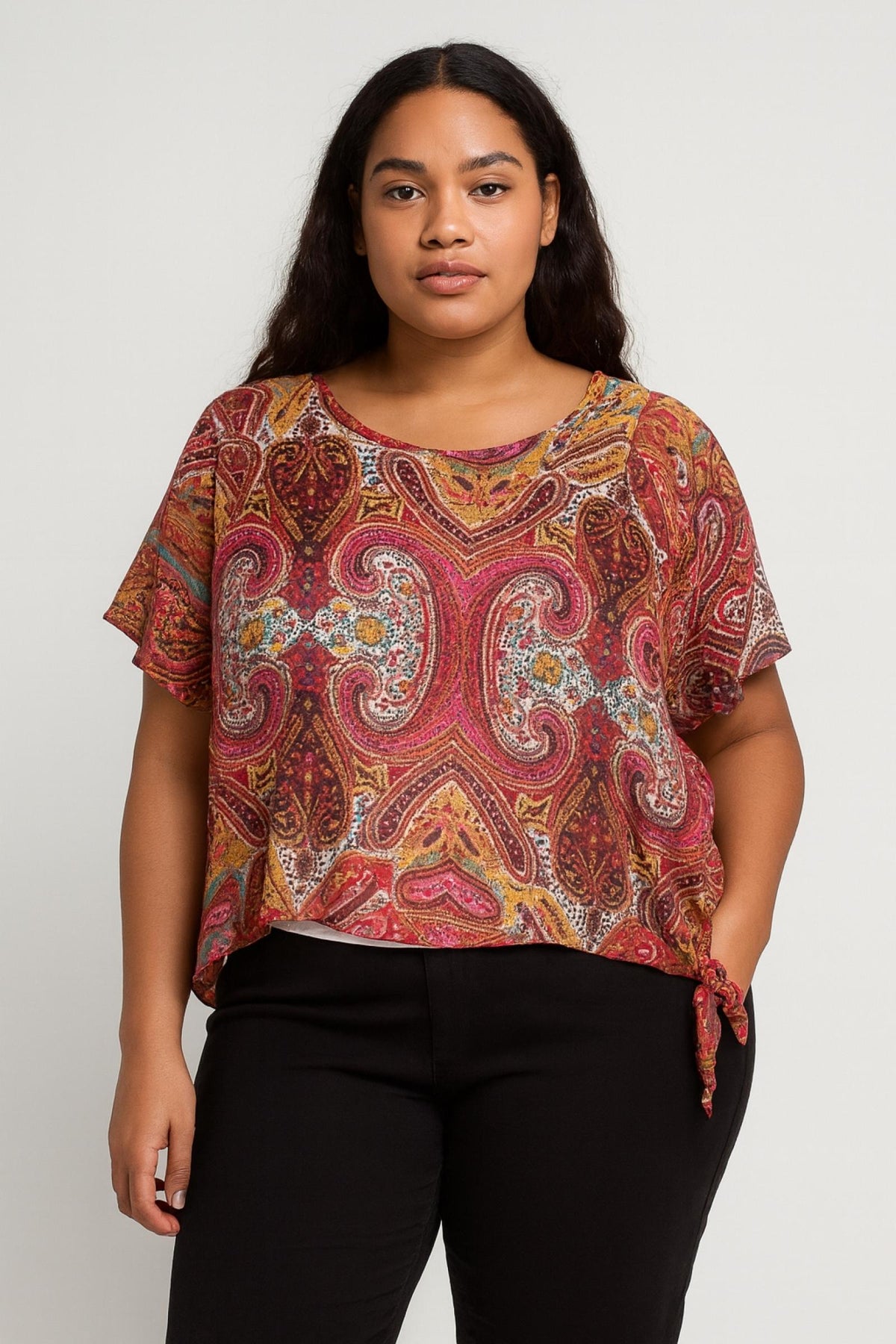 Haut grandes tailles paisley à nouer Modèle Goya