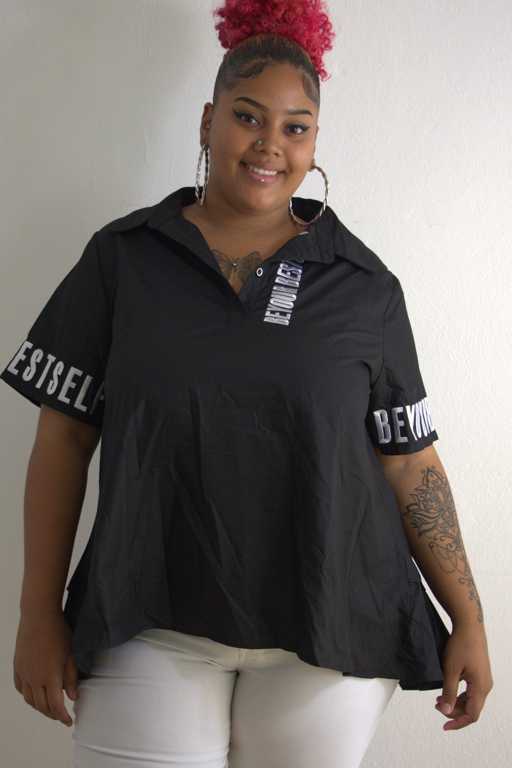 Haut sport femme grandes tailles à détails graphiques