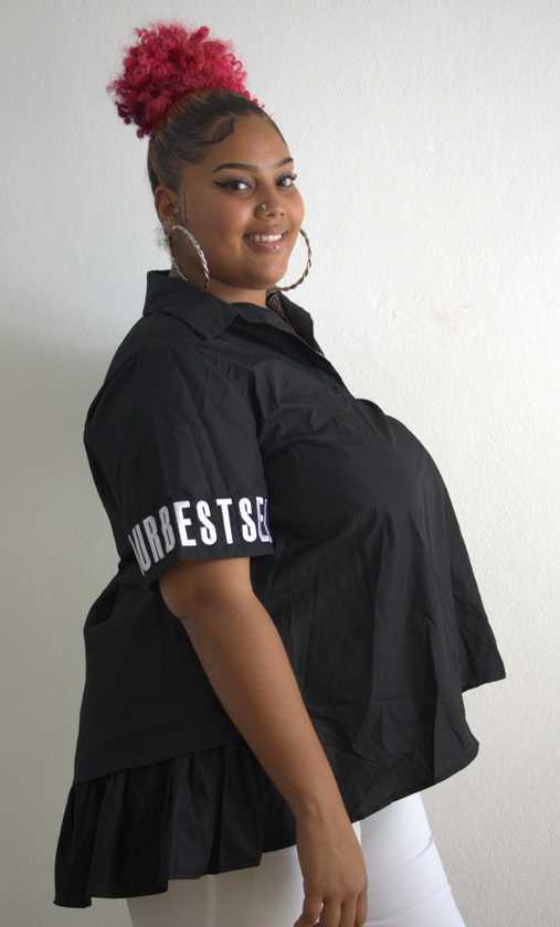 Haut sport femme grandes tailles à détails graphiques - vue 2