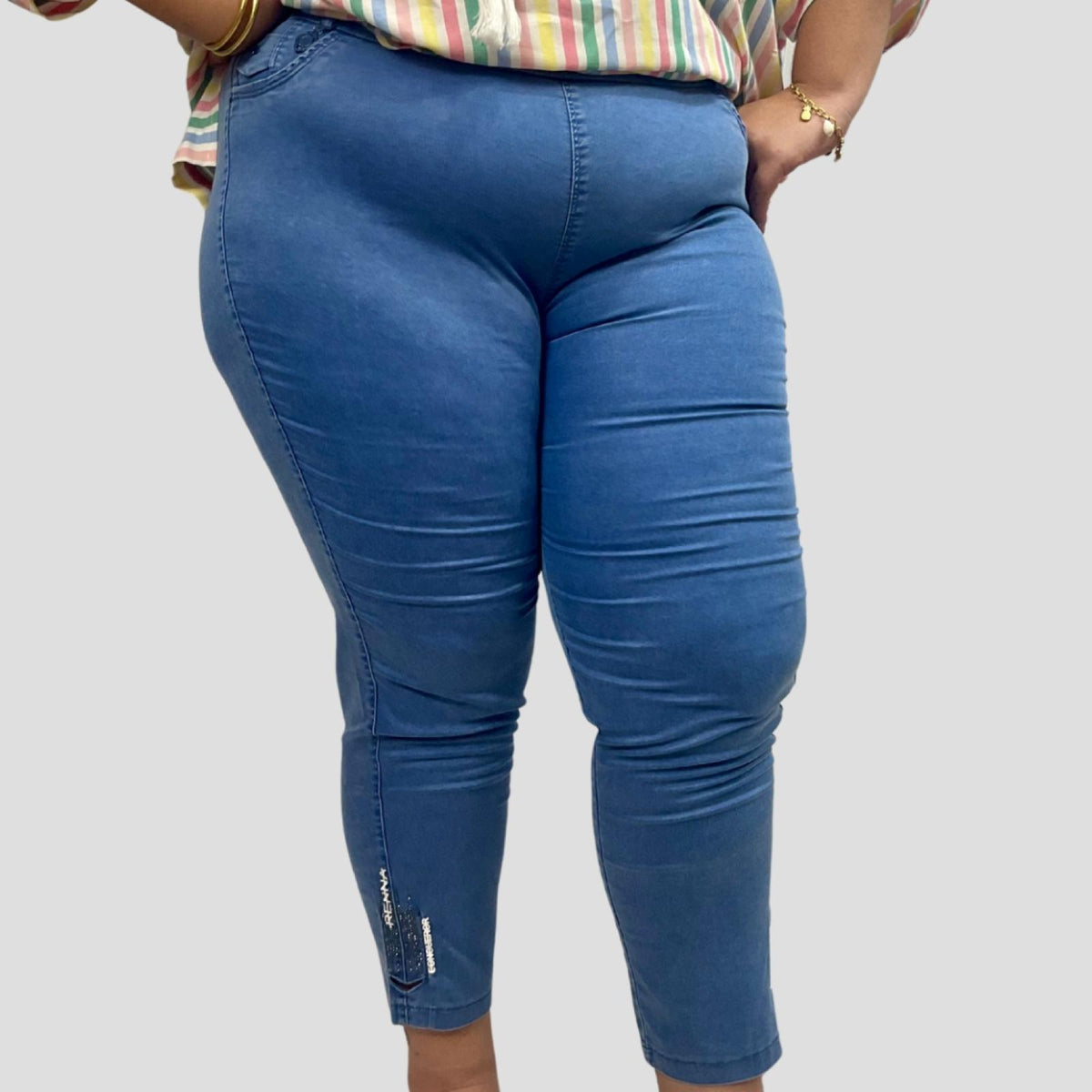 Jean femme grandes tailles droit élastiqué Modèle Valence