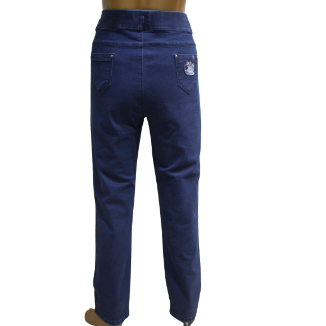 Jean femme grandes tailles patchs strass Modèle Osaka - vue 3
