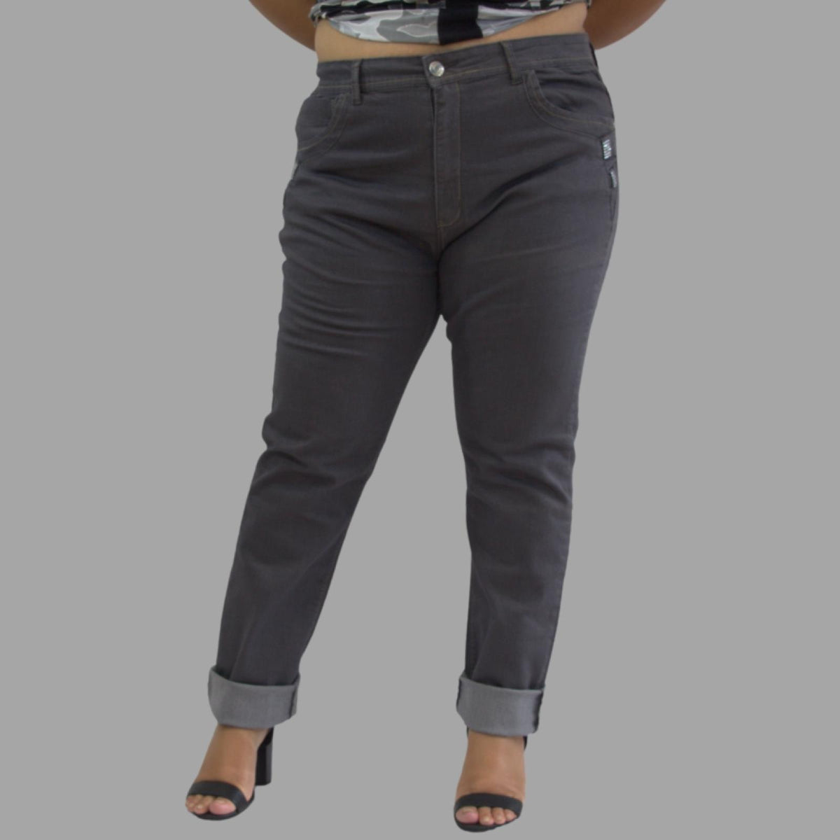 Jean femme gris revers Modèle Elsa