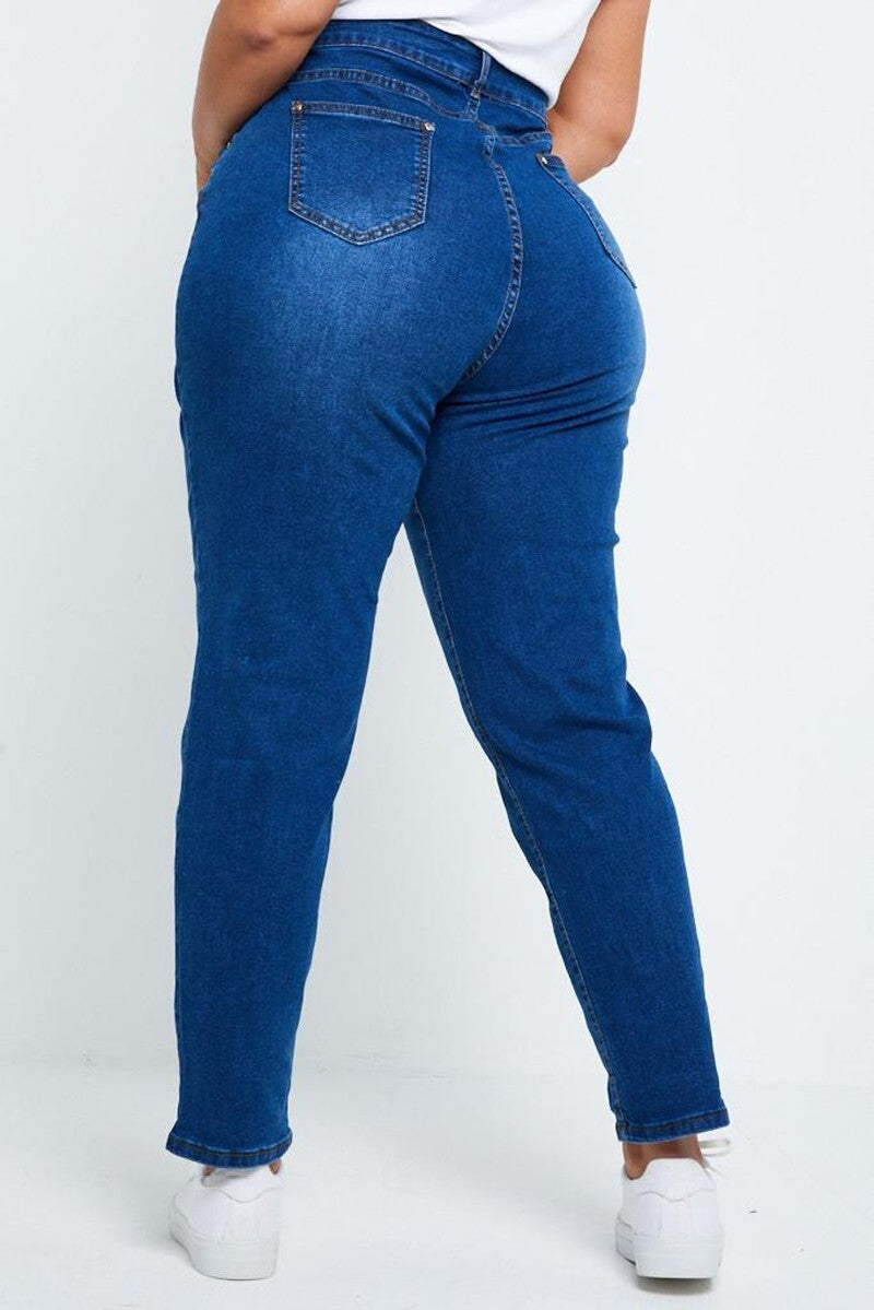 Jean grande taille délavé déchiré Modèle Modene - vue 4