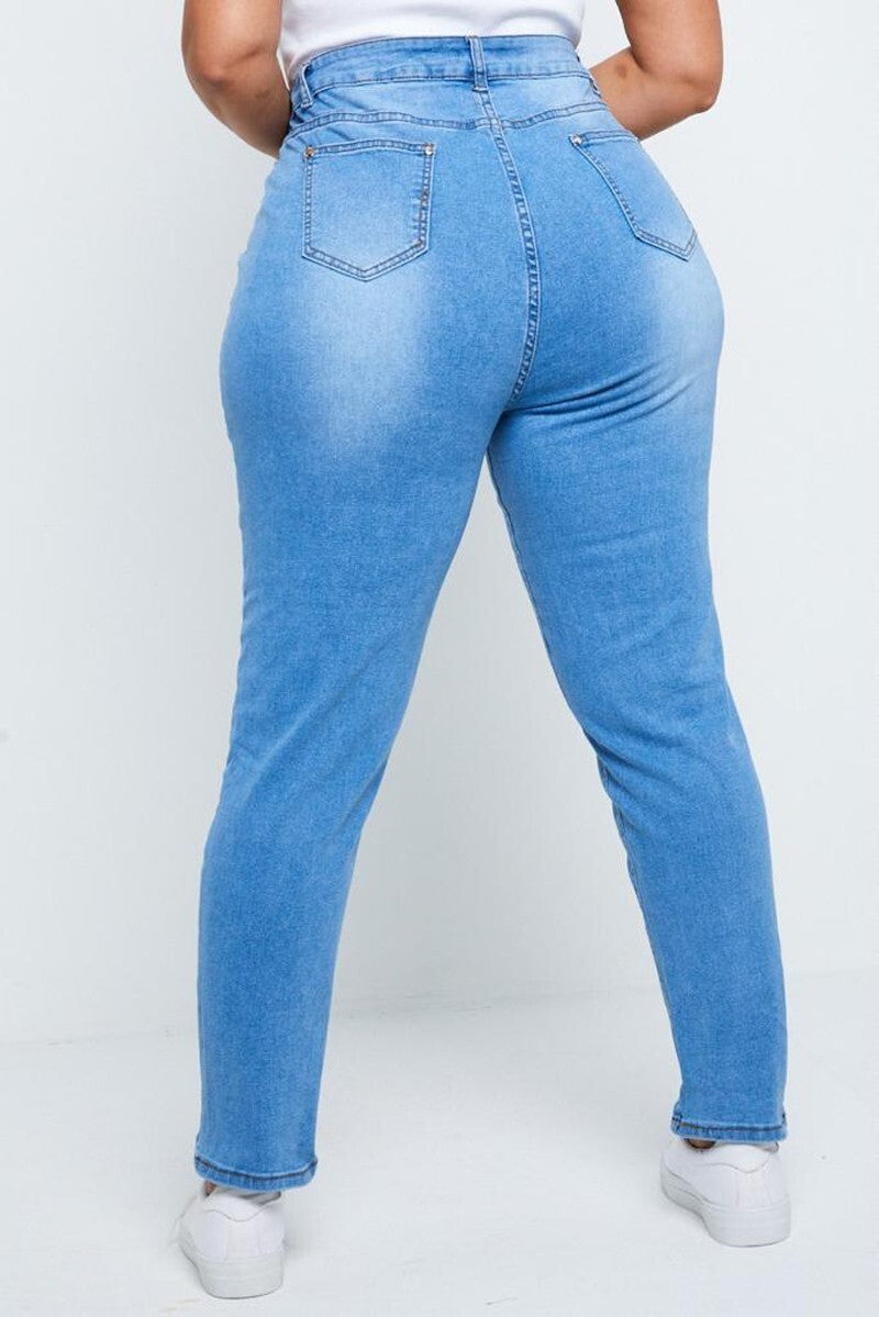 Jean grande taille délavé déchiré Modèle Modene - vue 6
