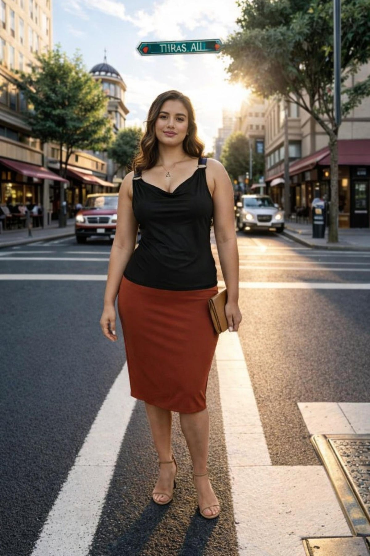 Jupe courte grandes tailles ajustée Modèle Vienne