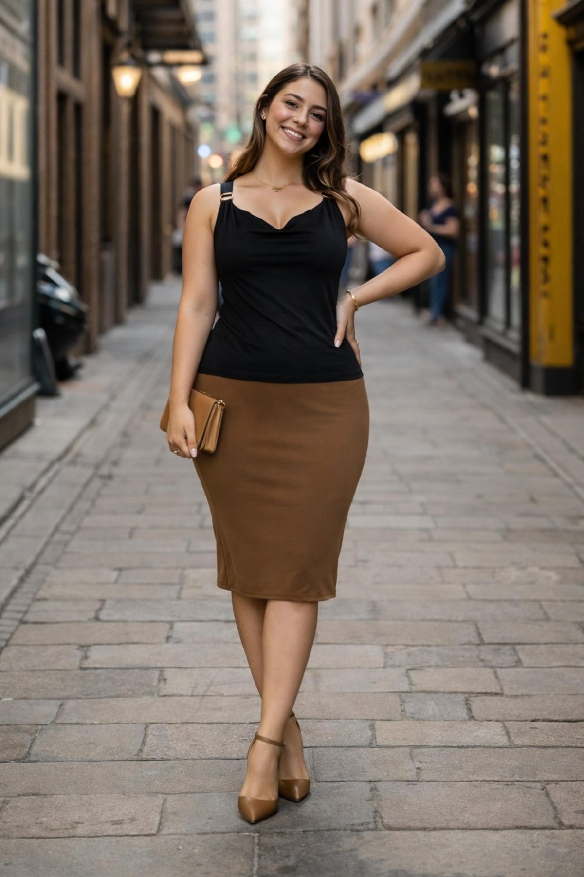 Jupe courte grandes tailles ajustée Modèle Vienne