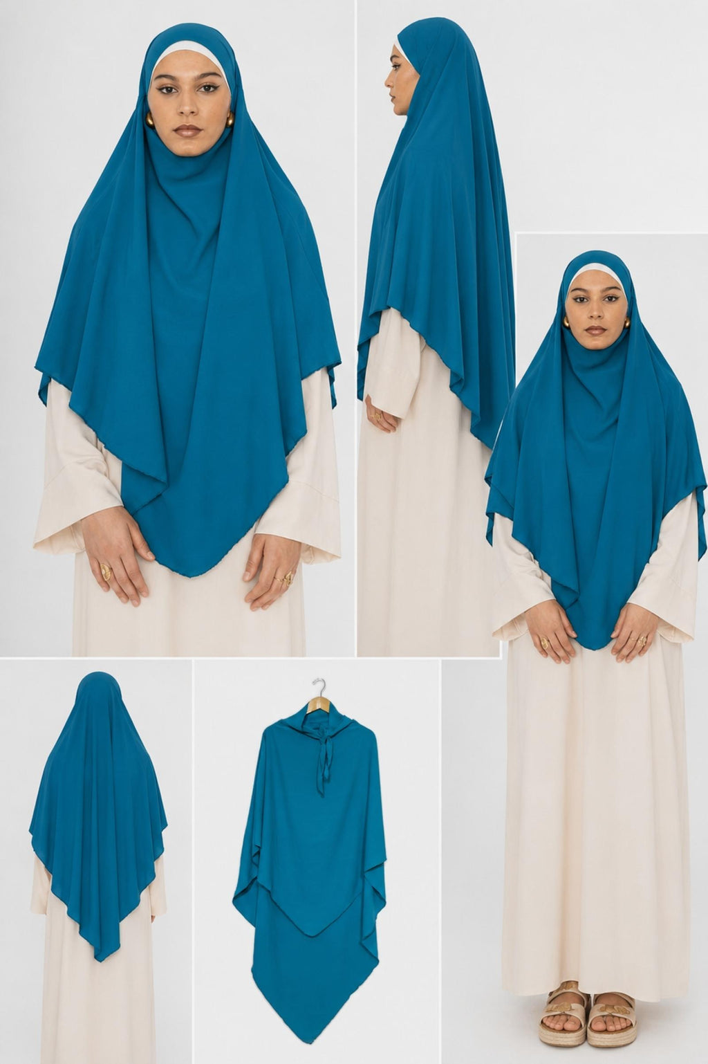 Khimar long bleu canard - vue 2