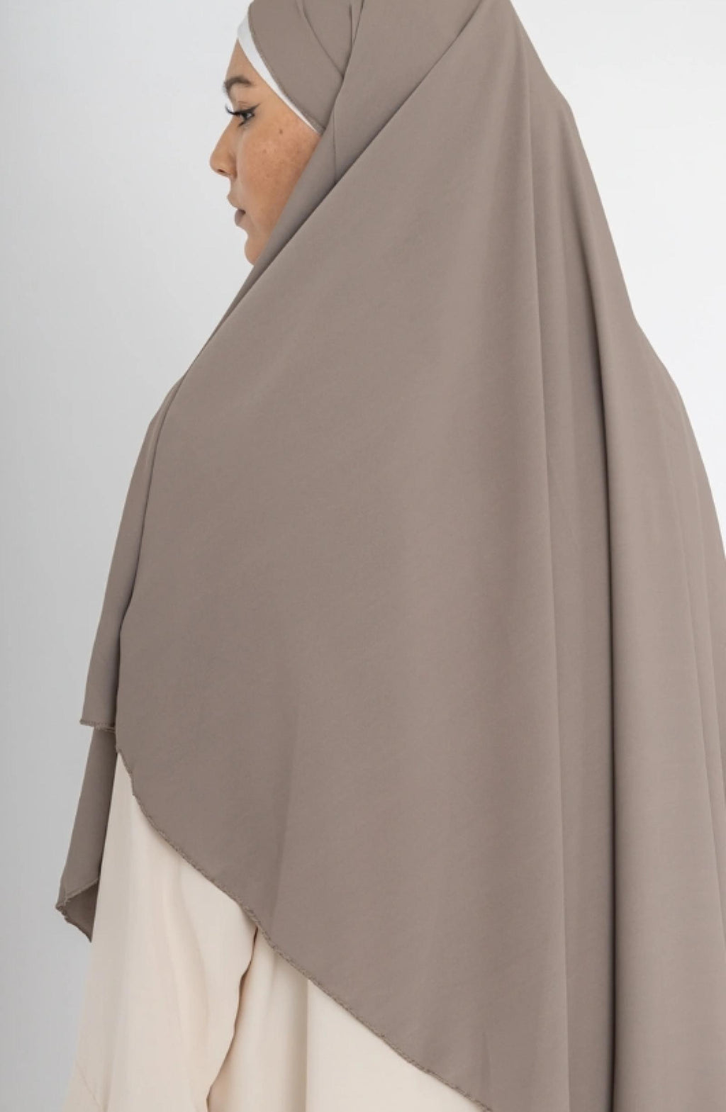 Khimar long taupe - vue 2