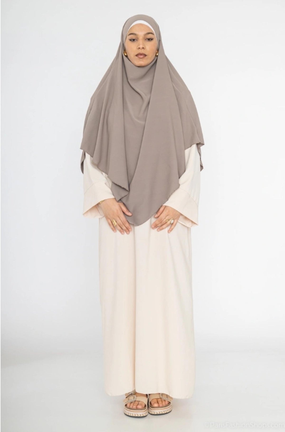 Khimar long taupe - vue 3