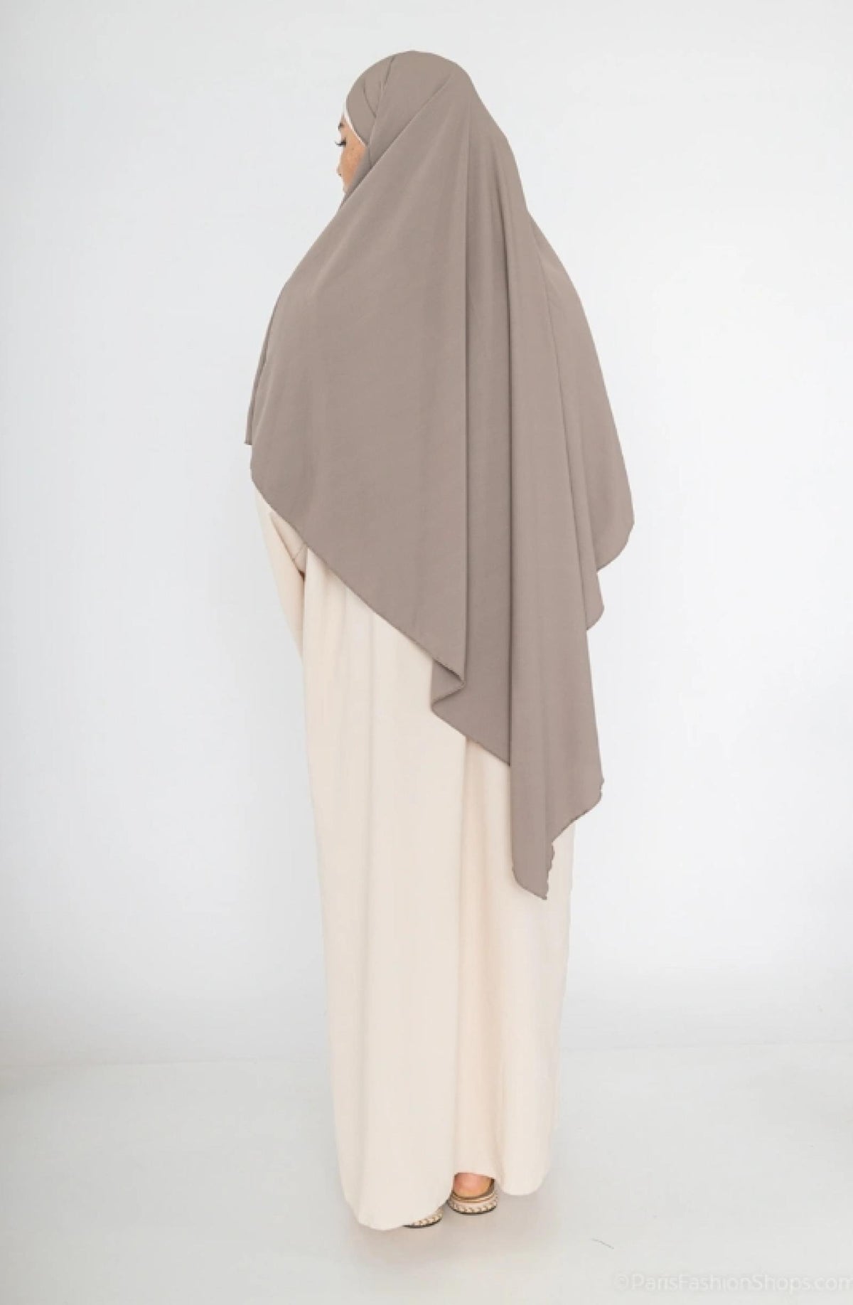 Khimar long taupe - vue 4