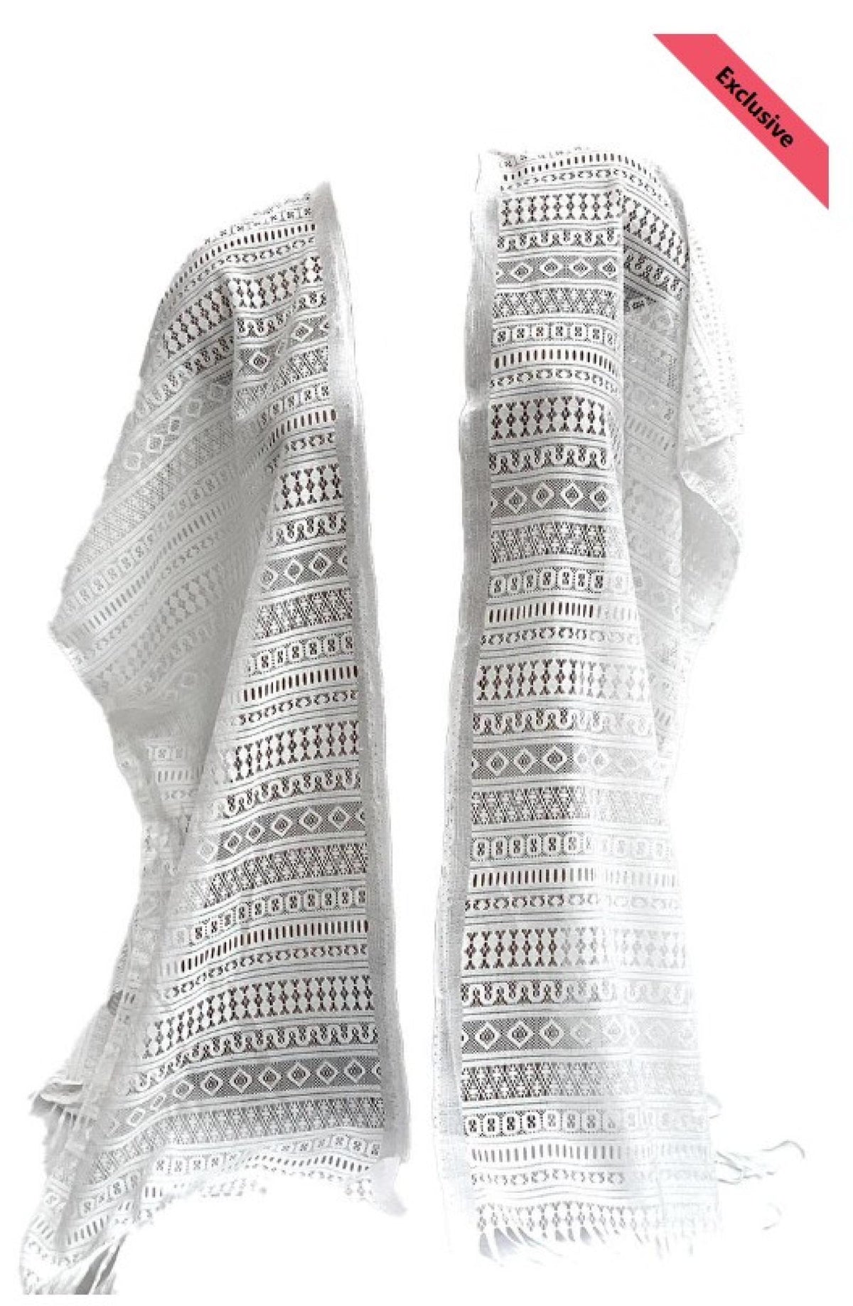 Kimono de plage en dentelle à franges Modèle Marina - vue 2