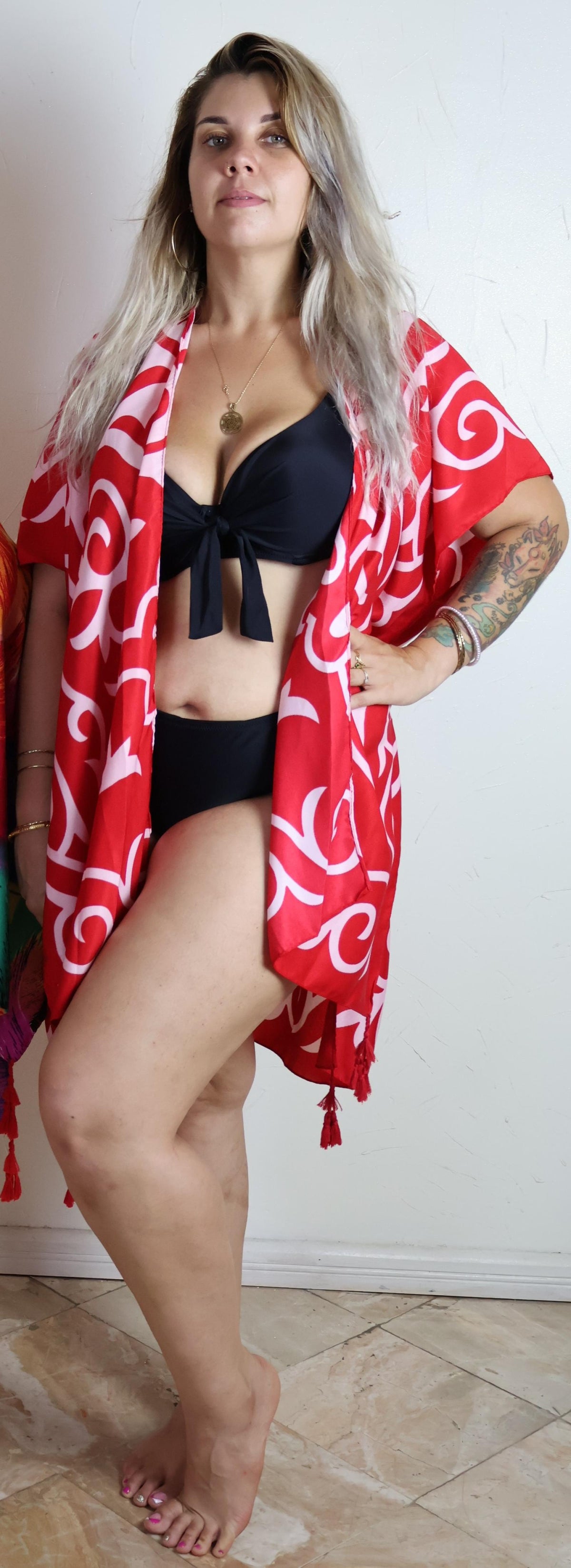 Kimono de plage graphique Modèle Nalani - Santa Mode