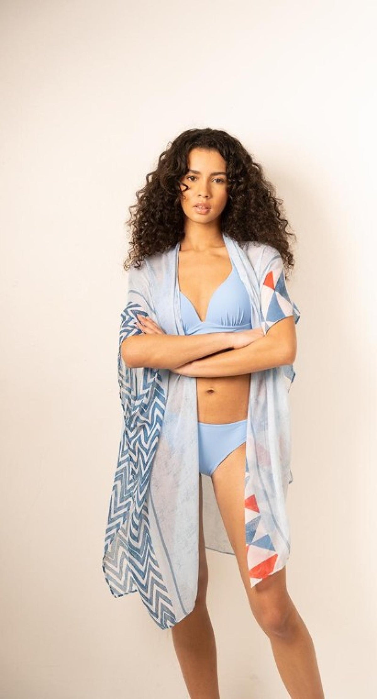 Kimono de plage Maelia bleu