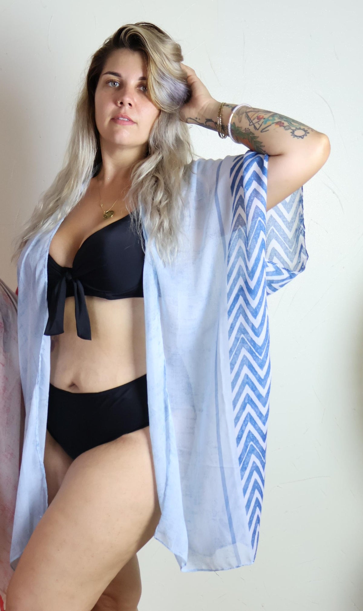 Kimono de plage Maelia bleu - vue 2