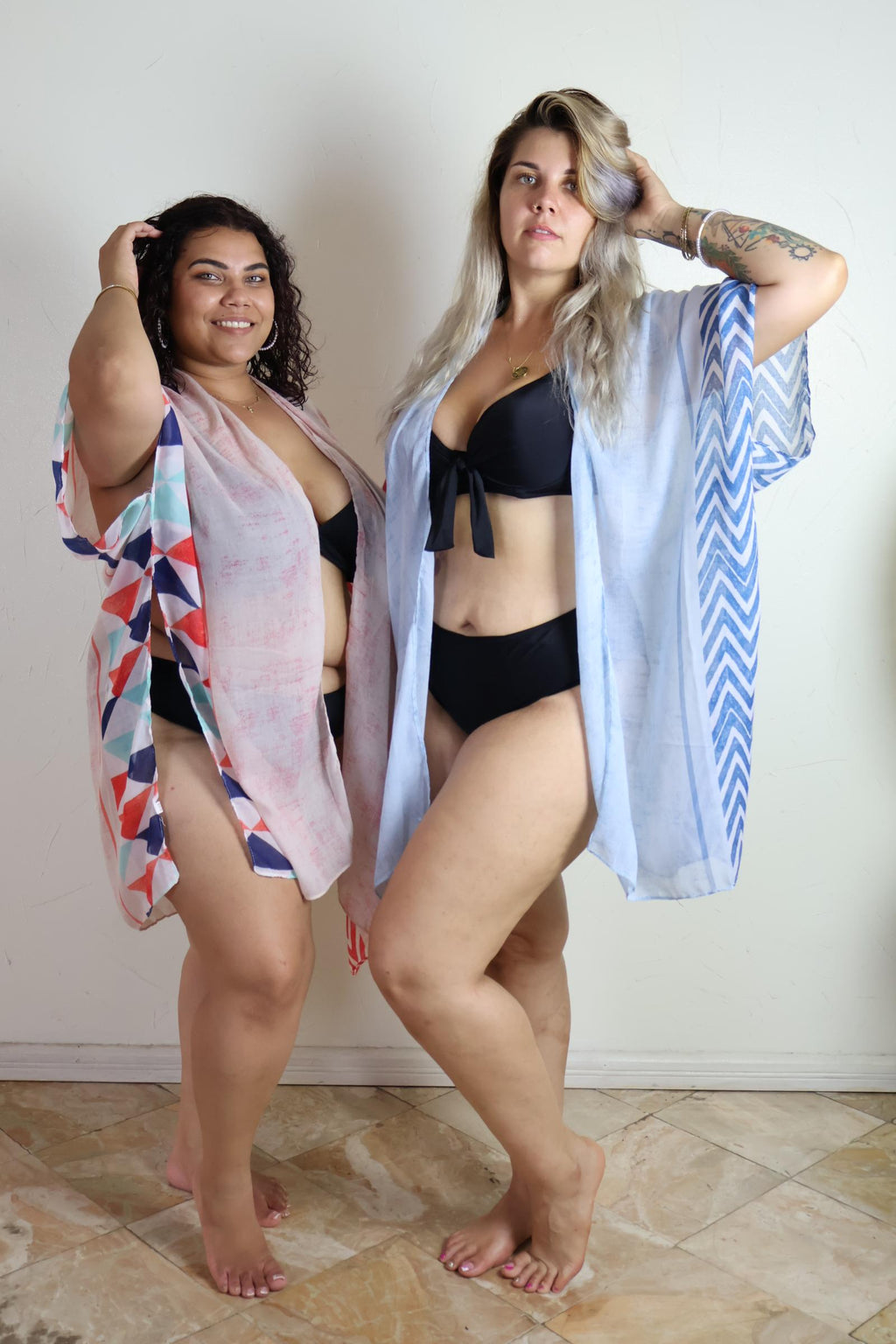 Kimono de plage Maelia bleu - vue 3