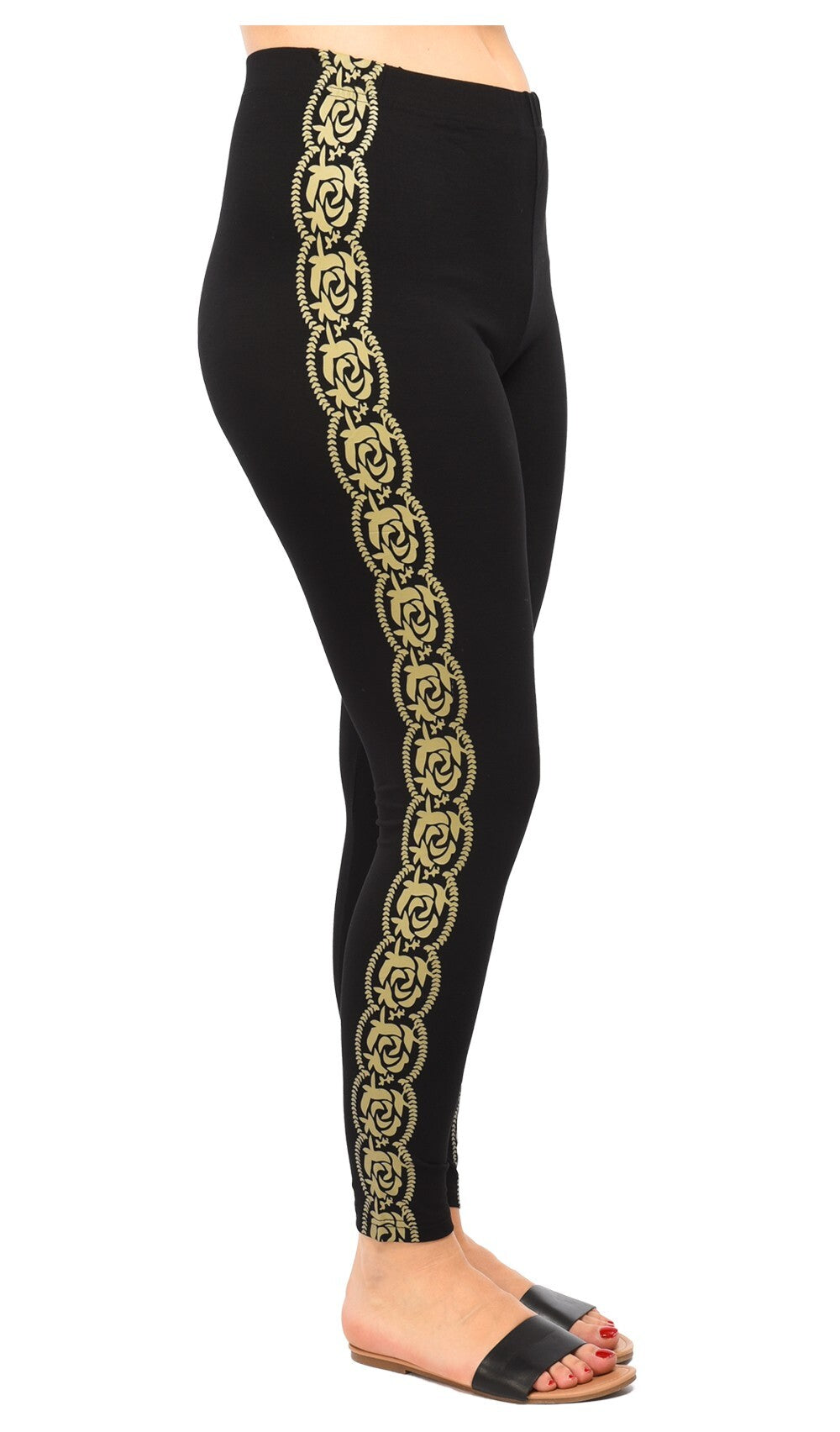 Legging femme grandes tailles bande chaîne Modèle Turin - vue 4