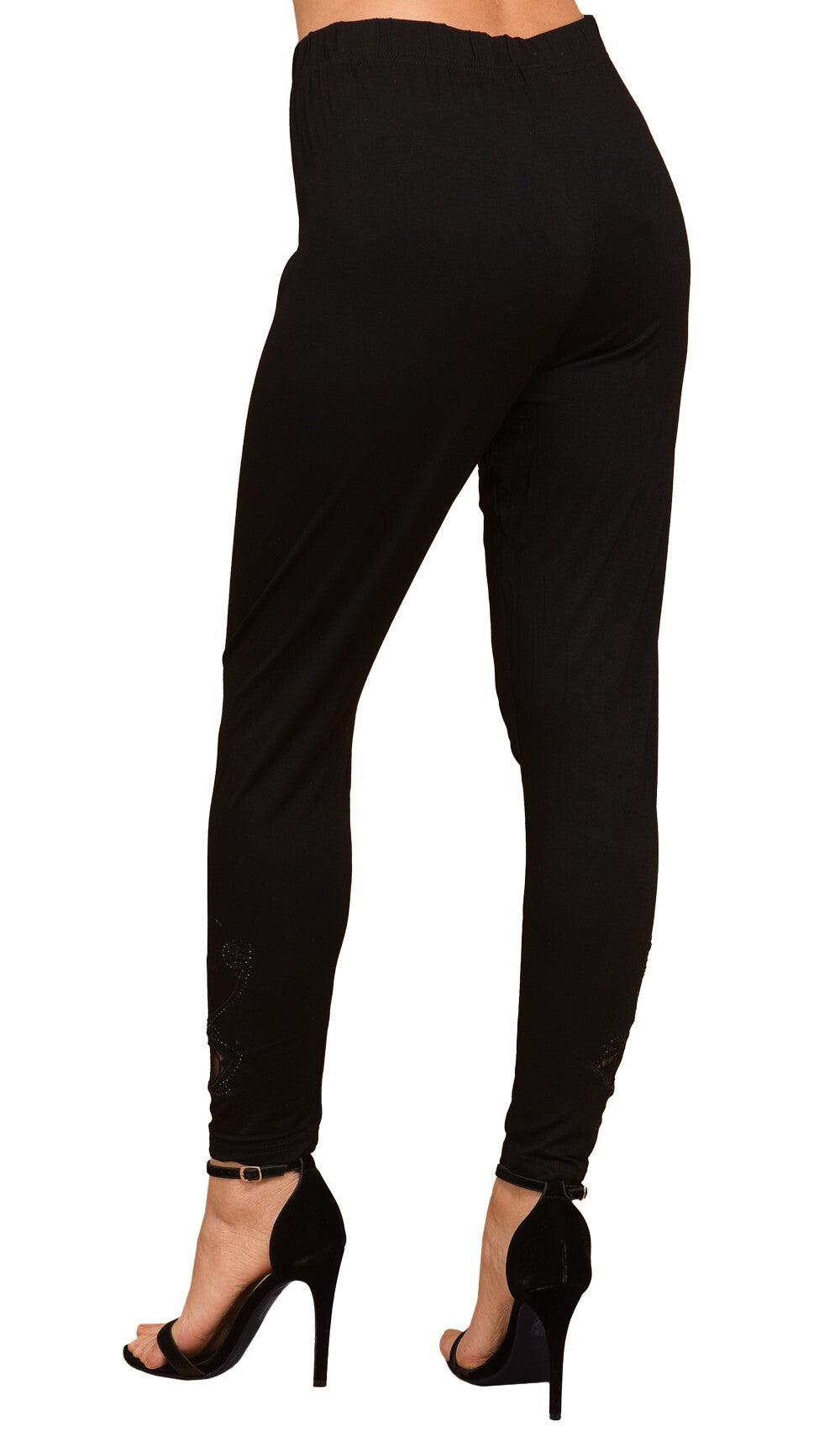 Legging femme grandes tailles dentelle strass Modèle Rimini - vue 4
