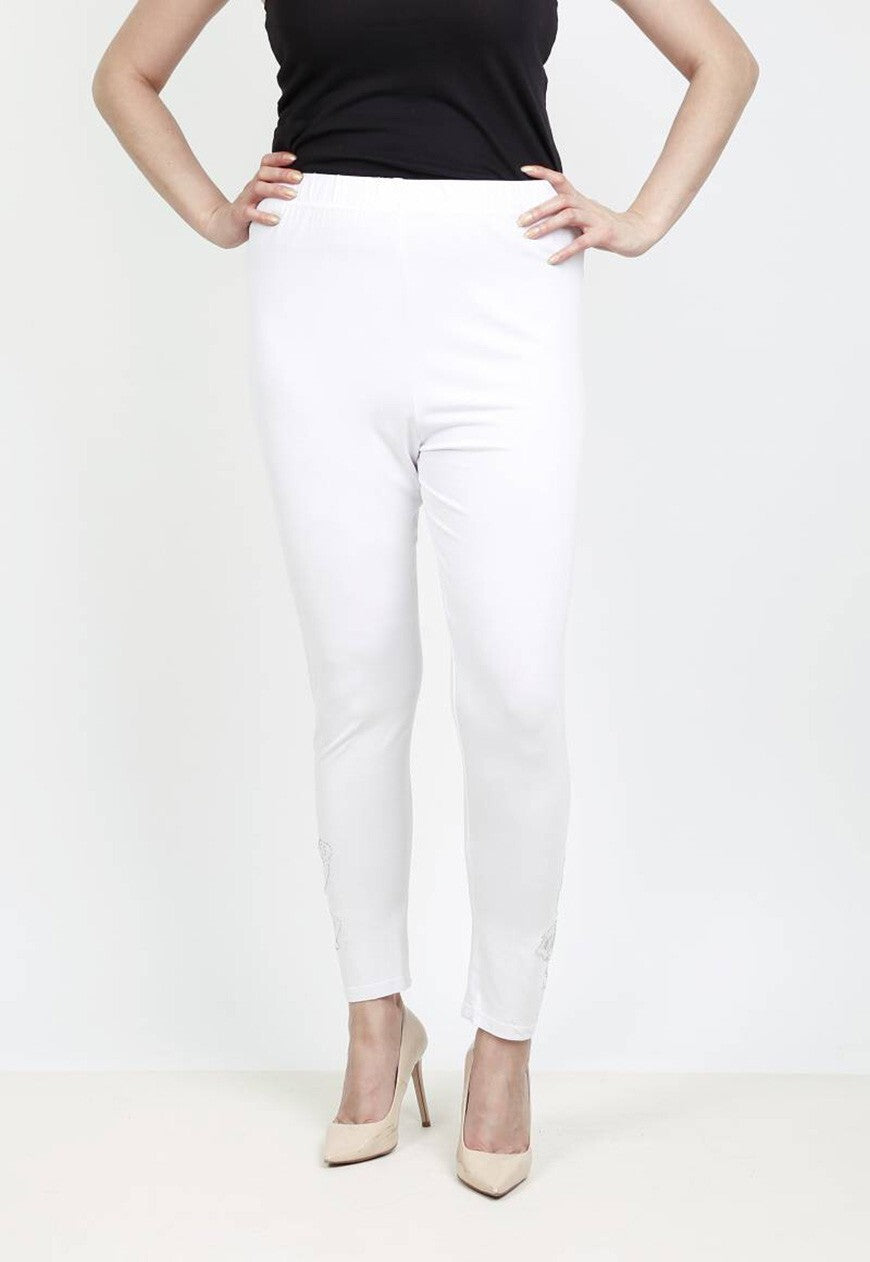 Legging femme grandes tailles dentelle strass Modèle Rimini - vue 5