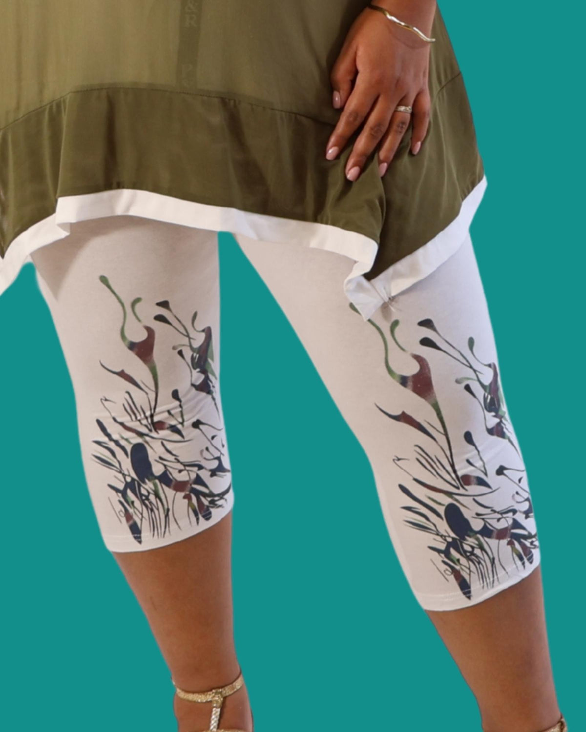 Legging femme grandes tailles fleuri Modèle Ruby - vue 2
