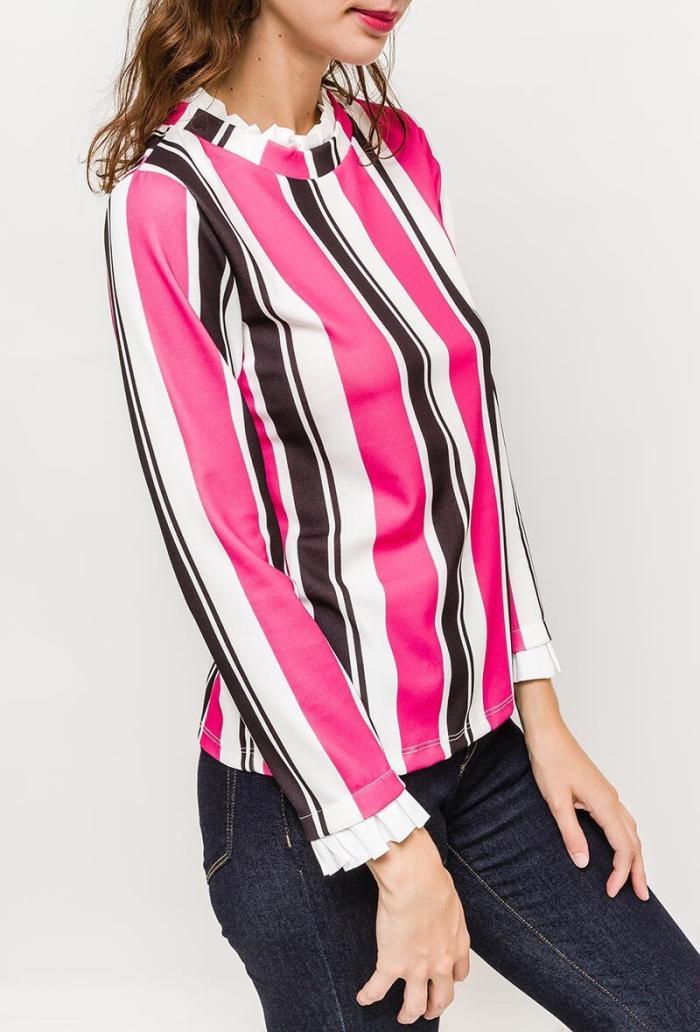 Lot de 2 tops modèle Binta fuchsia et noir - vue 3