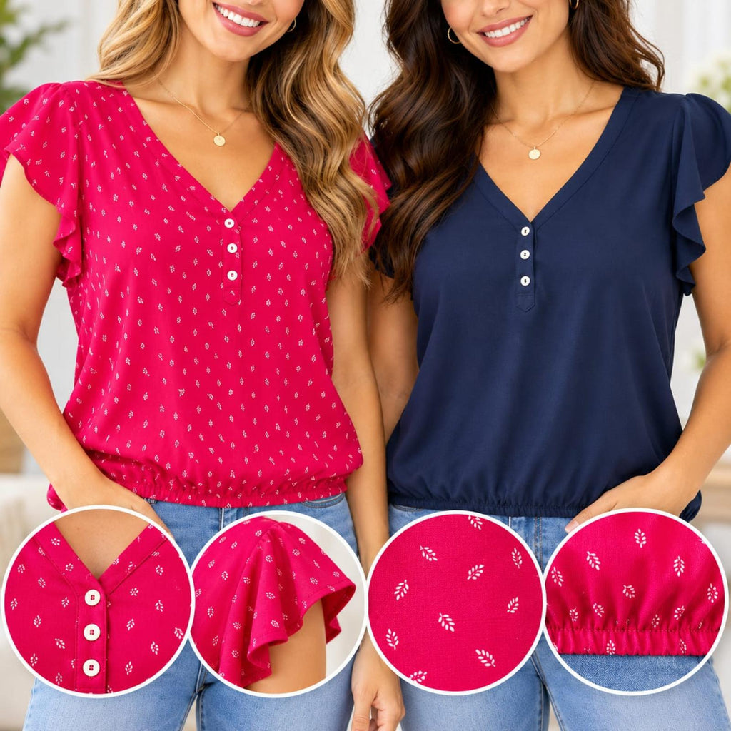 Lot de deux tee-shirts essentiels Modèle Alba - vue 4