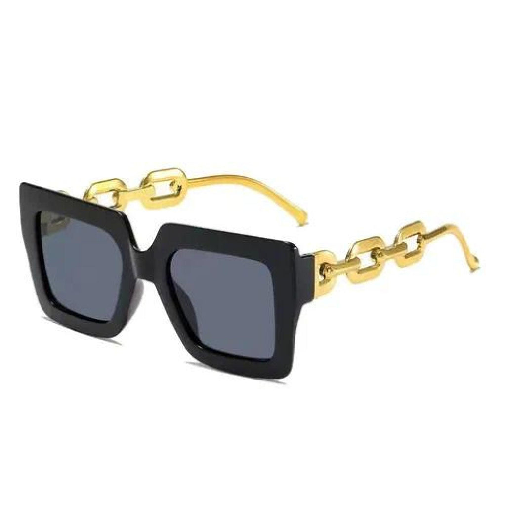 Lunettes Carrées Gold Chain noir - Santa Mode