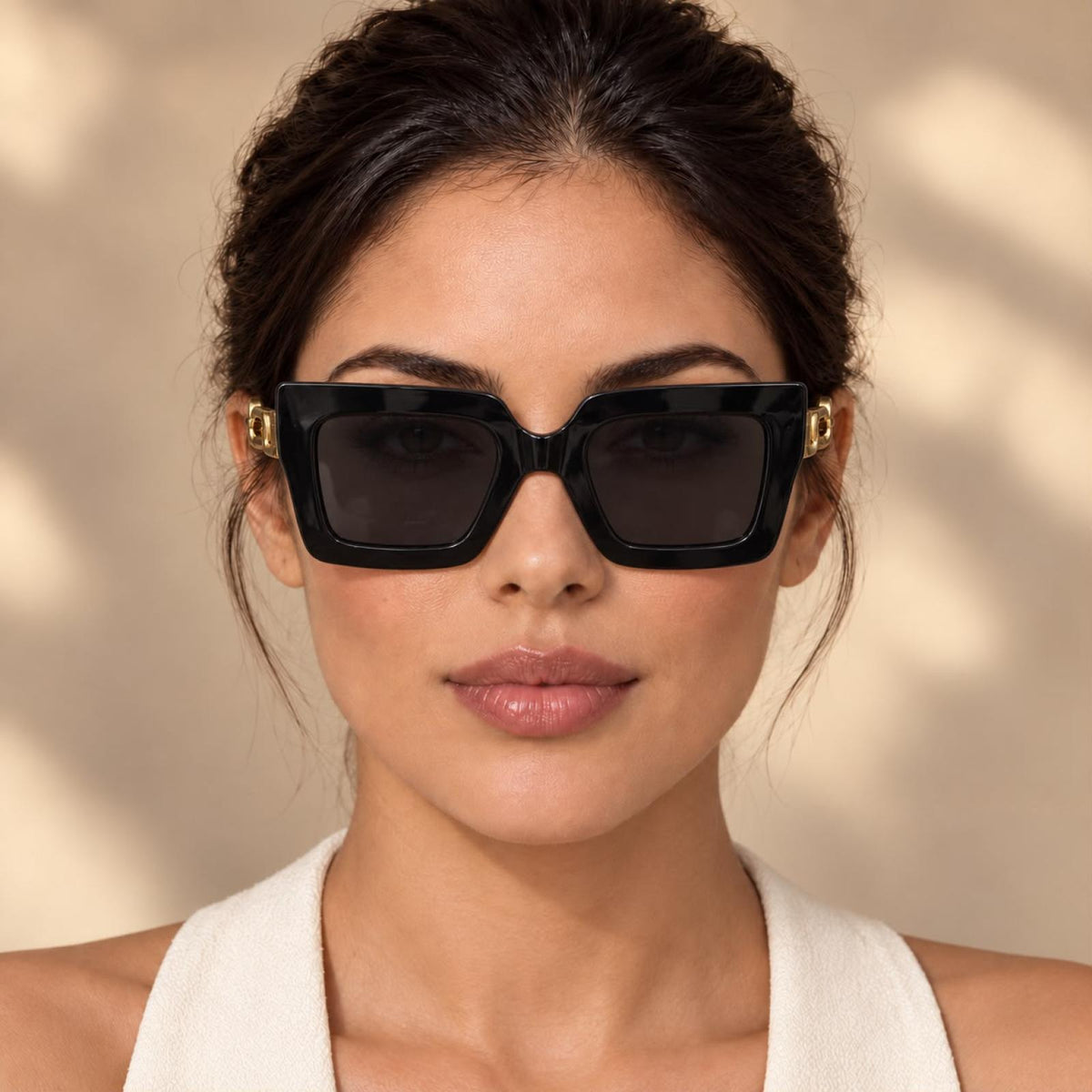 Lunettes Carrées Gold Chain noir - Santa Mode - vue 5