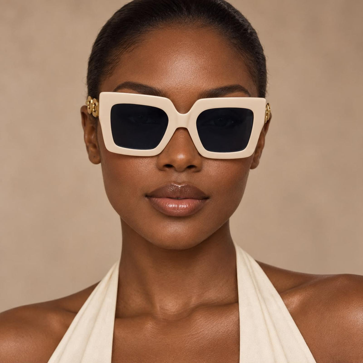 Lunettes Carrées Ivory Gold - Santa Mode - vue 3