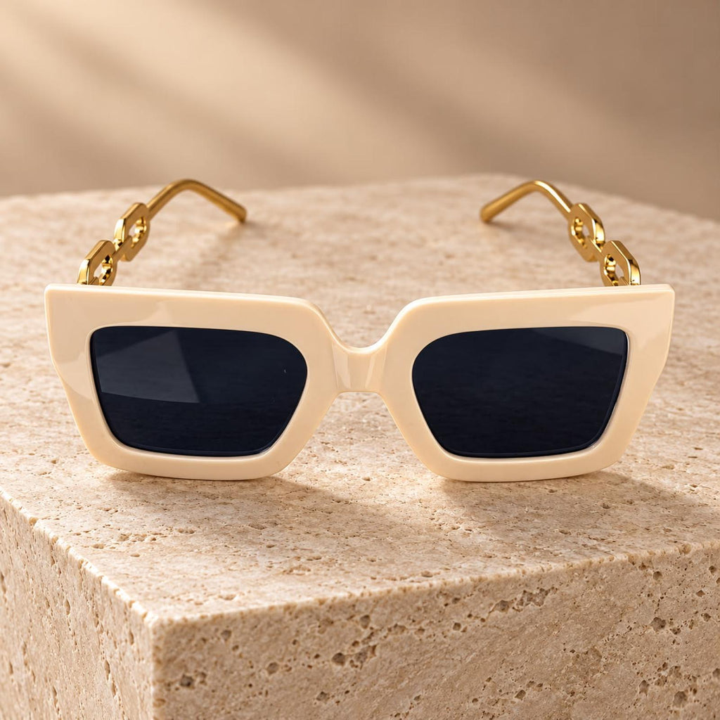 Lunettes Carrées Ivory Gold - Santa Mode - vue 4