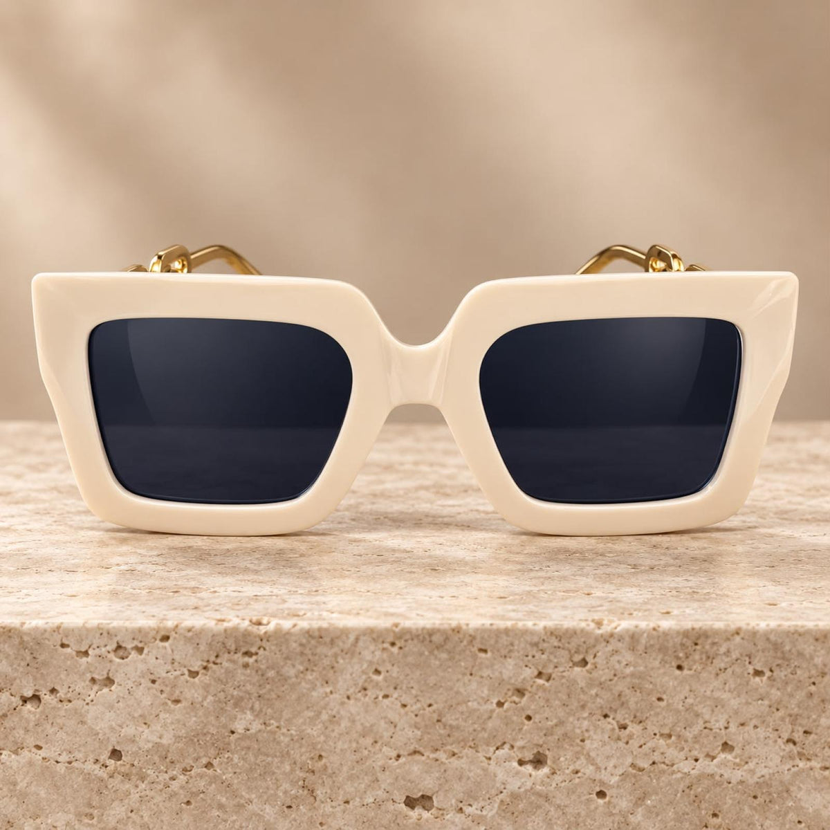 Lunettes Carrées Ivory Gold - Santa Mode - vue 5