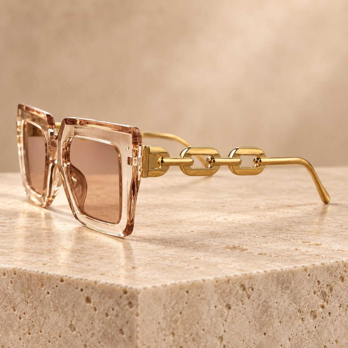 Lunettes Carrées Nude Gold - Santa Mode - vue 4