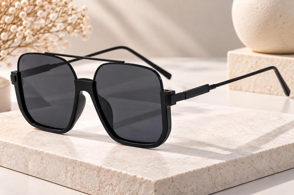 Lunettes carrées Urban Chic noir - Santa Mode